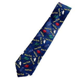 Vtg Dr.Suess One Fish Two Fish Red Fish Blue Fish Neck Tie